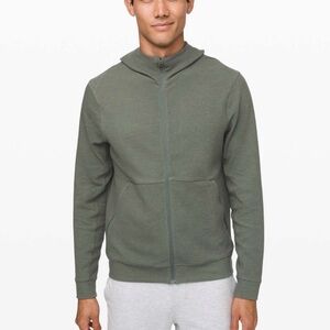 lululemon Shift Stitch waffle Full Zip Jacket Size Medium Palm Deco Green